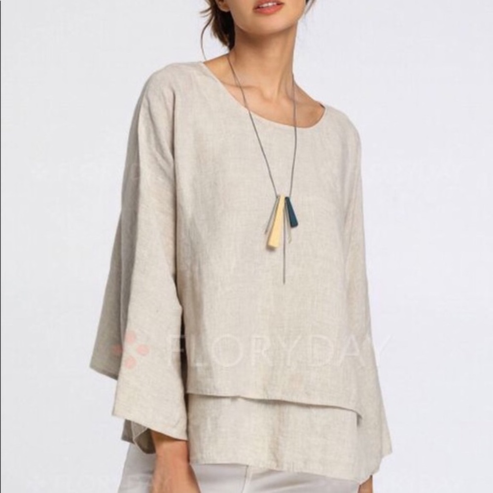 Floryday Layered Top with 3/4 Sleeves Size S